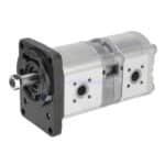 Pompe hydraulique double avec flasque Allemand et un arbre conique 1/5.